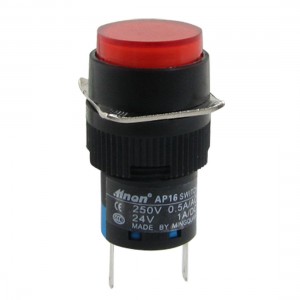 Red Round Cap 2 Terminal Signal Lamp Indicator Pilot Light