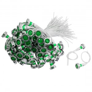 100 Pcs DC 12V Green Bulb Plastic Case Signal Lamp Indicator Light
