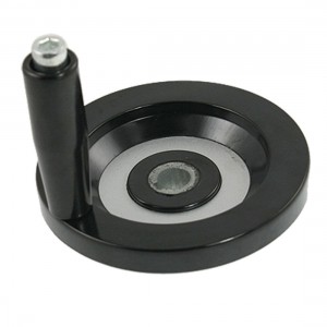 99mm Diameter Hand Wheel Black w Removable Revolving Handle