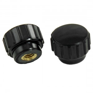 Black 4mm Feamle Thread 10mm Height Knurled Star Knob 5 Pcs