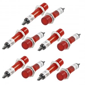 10 Pcs 2 Pins Terminals Red Light Signal Indicator Lamp DC 12V Xgjkq