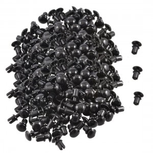 300x Disassemble 6.5mm Push in Height Nylon Clips Fasteners Rivets Black