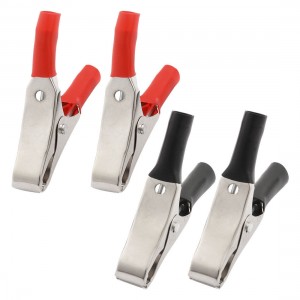 4 Pcs 54mm 15A Plastic Covered Battery Metal Alligator Clips Clamps