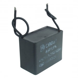 3.5" Wire CBB61 8uF Polypropylene Film Motor Run Capacitor
