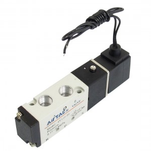 4V110 06 AC 220V 1 8" PT 2 Positions 5 Way Air Solenoid Operated Valve