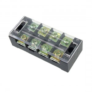4 Position Double Row Barrier Covered Screw Terminal Block 