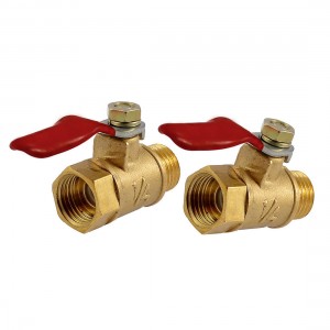 13mm Male to 12mm Female Thread Lever Handle Ball Valve 2 Pcs