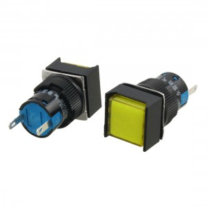 2 Pcs DC 12V Yellow Square Cap Indicator Light Accident Signal Lamp