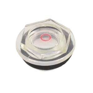 24mm Male Thread Dia Air Compressor Part Oil Level Sight Glass Clear Black