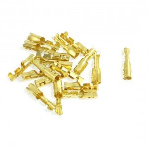 18 Pcs Gold Tone Brass Female Crimp Terminals 4mm Wiring Connectors