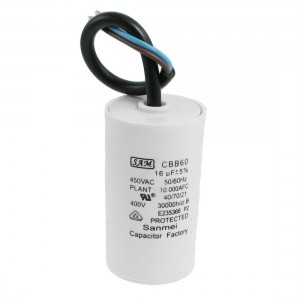 CBB60 AC 450V 16uF 5% Cylinder Motor Run Capacitor