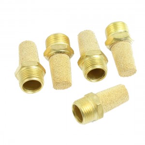 5 Pcs 3/8" PT Thread Sintered Bronze Pneumatic Exhaust Silencer Muffler