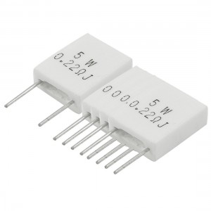 5 Pcs 0.22 Ohm 5 Watt Wirewound Radial Ceramic Cement Resistors