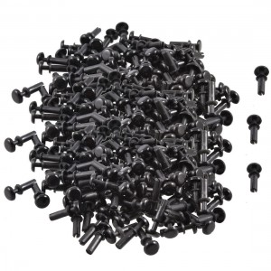 300 x PCB 9.0mm Push in Height Nylon Clips Fasteners Rivets Black