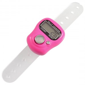 Fuchsia Mini Adjustable Band 5 Digit Golf Finger Counter Tally