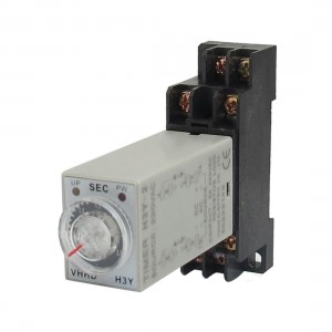 AC 220V H3Y-2 0-3S DPDT 8 Pins Power on Time Delay Relay w Base
