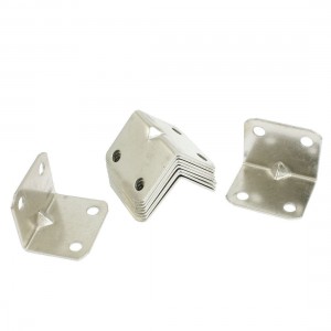 10 Pcs 31 x 21mm Chair Door Brackets Metal Corner Braces Silver Tone