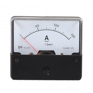 DC 0-150A Squre Type Analog Current Panel Meter White Black