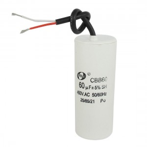 CBB60 AC 450V 60uF Cylindrical Non Polar Motor Capacitor