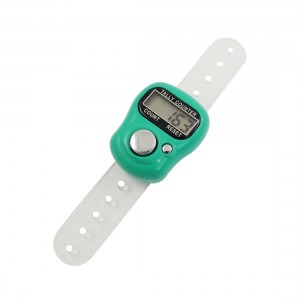 Green Rubber Plastic 5-Digit Ring Finger Electronic LCD Counter