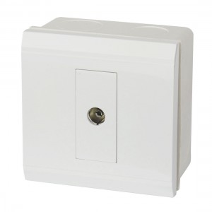 Square Plastic Shell Coaxial PAL TV Antenna Outlet Socket Wall Plate