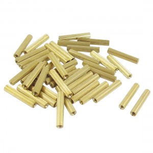 50 Pcs Female Threaded Pillars Brass Standoff Spacer Gold Tone M2x19mm