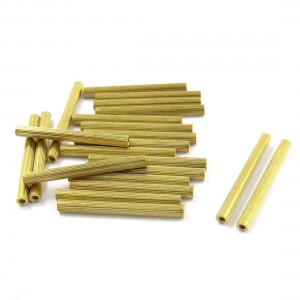 20 Pcs Female Threaded Pillars Brass Standoff Spacer Gold Tone M2x32mm