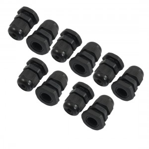 10 Pieces PG9 Black Plastic Waterproof Cable Connectors
