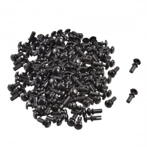 200 x PCB 5.5mm Push in Height Nylon Clips Fasteners Rivets Black