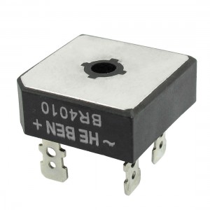 BR4010 100V 40A Single Phase Bridge Rectifier Half-Wave Silver Tone Black