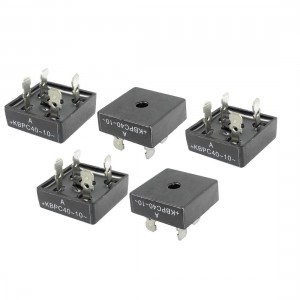5 Pcs KBPC40-10 Metal Case Half Wave Diode Bridge Rectifier Black