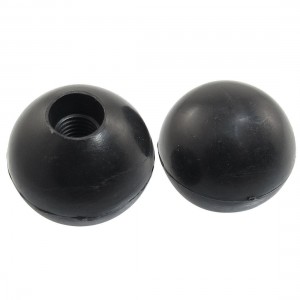 Black Plastic 10mm x 32mm Diameter Round Ball Handle Knob 2 Pcs
