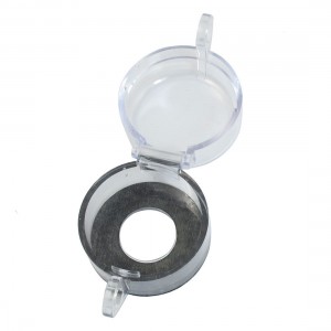 Black Clear Cylinder Shaped Push Button Switch Protector Cover 22mm