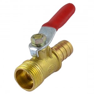 3/8"PT Male Thread to 10mm Barb Hose Lever Handle Brass Ball Valve