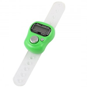 Green Plastic Shell LCD Display Resettable Electronic Finger Counter