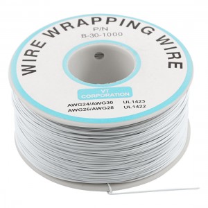 305M White PVC Coated Tin Plated Copper Wire Wire-Wrapping 30AWG Cable Roll