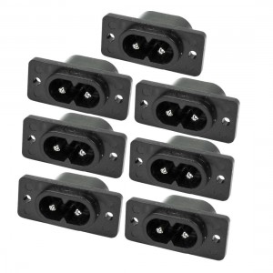 7 Pcs AC 250V 2.5A IEC320 C8 Screw Mount Inlet Plug Power Socket