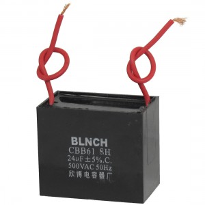 CBB61 24uF AC 500V Rectangle Non Polar Motor Run Capacitor