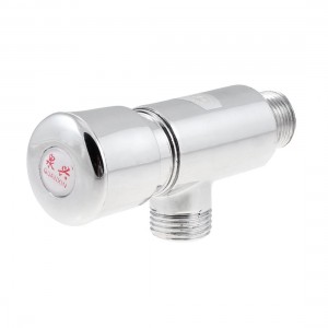 Silver Tone 1/2" Male Thread Stop Self Closing Delay Angle Valve