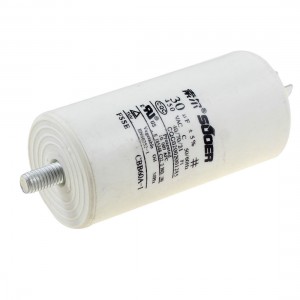 White AC 450V 30uF 8mm Thread Washing Machine Polypropylene Film Capacitor