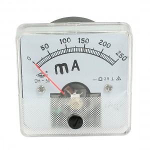 DH50 DC 0-250mA Class 2.5 Accuracy Analog Ammeter Amperemeter Gauge