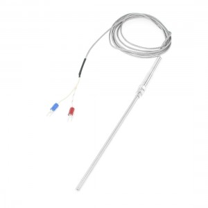 K Type 800 Degree Celsius Spring Load 15cm Long Probe Thermocouple Sensor 2M
