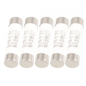 10mm x 38mm R015 RT11 RT14 RT18 gG 500V 16A Cylinder Caps Fuse Protectors 5 Pcs