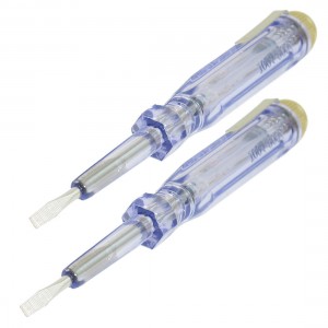 2Pcs AC100V-500V Voltage Tester Pen Electroprobe 3mm Slotted Screwdriver