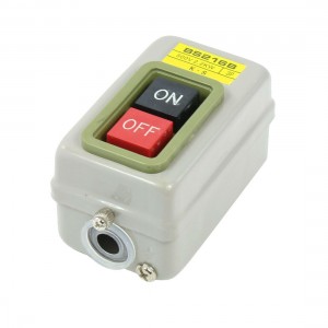 2P 500VAC 2.2KW Screw Terminal On/Off Self Lock Power Pushbutton Switch