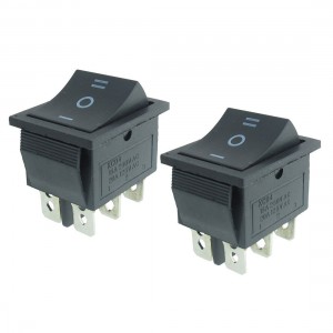 2 Pcs AC 250V/10A 125V/20A 6 Pins DPDT On/Off/On Rocker Switch