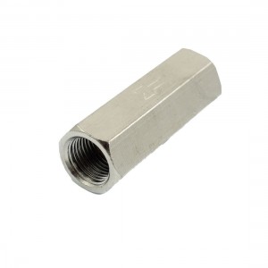 1/8" PT Famale Thread Silver Tone Metal Straight One-Way Check Valve