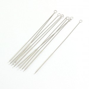 10 x Twist Stainless Steel Handle Test Tube Clean Brush White for Laboratory