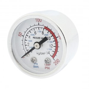 0-200 PSI 0.38" Male Thread Dia Compressor Air Pressure Gauge