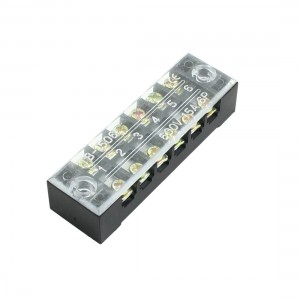 600 Voltage 15A 6 Positions Barrier Block Screw Terminal Strip Dual Row